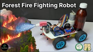 DIY Fire Fighting Robot using Arduino  Auto Fire Chaser and Extinguisher [upl. by Ayvid]