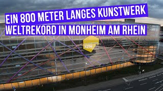 800 Meter langes Kunstwerk  Stephan Kaluzas Rheinprojekt in Monheim am Rhein weltrekordversuch [upl. by Arva7]