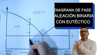 DIAGRAMA DE FASES  ALEACIÓN BINARIA CON EUTÉCTICO [upl. by Assirrem]