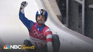 2018 Winter Olympics Chris Mazdzers silver medal run in mens singles luge  NBC Sports [upl. by Nitneuq]