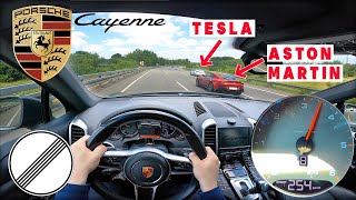 2016 PORSCHE CAYENNE DIESEL S 385HP TOPSPEED ON GERMAN AUTOBAHN WITH 850 NM❗️AT RUSH HOUR 🏎 [upl. by Aicinoid]