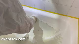 EKOPEL 2K  ODOURLESS Bathtub resurfacing coating Ideal for bathtub makeover [upl. by Airemaj777]