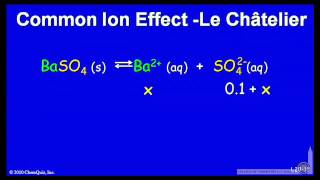 Common Ion Effect Le Chateliers [upl. by Ottilie543]