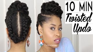 THE 10 MINUTE TWISTED UPDO  Natural Hairstyle [upl. by Rosemaria812]