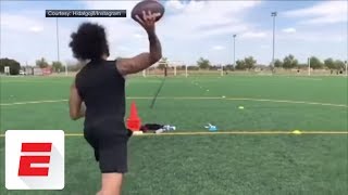 Colin Kaepernick shows off passing skills in workout  ESPN [upl. by Cottrell]