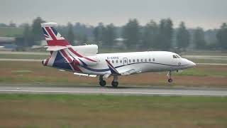 United Kingdom  Government Dassault Falcon 900LX GZAHS LANDING ON OSLO LUFTHAVN [upl. by Nahsor364]