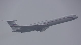 Ilyushin IL62M Rossiya takeoff Haneda Airport ロシア航空 Ил62 [upl. by Htehpaj]