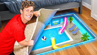 I Built a SECRET Pool in My Room [upl. by Enid]