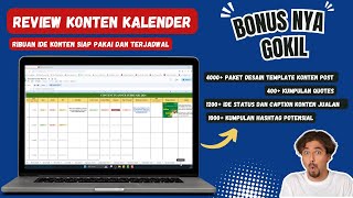 Review Aplikasi Konten Kalender  Content Planner Spreadsheets  Ide Kalender Konten Media Sosial [upl. by Aivatahs]