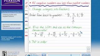 Alg 13 Ordering Positive and Negative Fractions [upl. by Lumbye973]