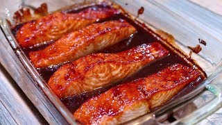 Teriyaki Glazed Salmon Recipe  Teriyaki Sauce For Salmon [upl. by Noira]