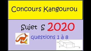 ConcoursKangourou 2020sujet Squestions 1 à 8 [upl. by Trela]