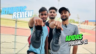 ADIDAS DURAMO SL   FULL ATHLETIC REVIEW WITH DRAG AND START IN GROUND [upl. by Marie-Ann]