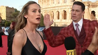 John Cena CRASHES Brie Larsons Fast X Interview Exclusive [upl. by Inalem]