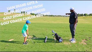 Liam Shane gets a chipping lesson from Golf Digest Top Ranked Golf Coach Carlos Brown [upl. by Odlanor]