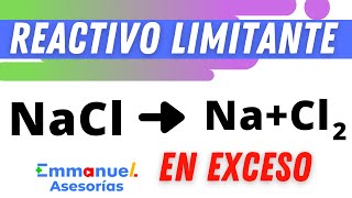 REACTIVO LIMITANTE Y EN EXCESO Ecuaciones Químicas paso a paso emmanuelasesorias quimica clases [upl. by Tahpos]