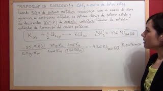 TERMOQUIMICA Ejercicio 14 Cálculo de la entalpía de formación del cloruro potásico [upl. by Sonahpets]