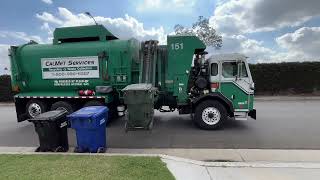 Calmet services trash truck 151 Peterbilt 320 part 100 [upl. by Lehcim200]