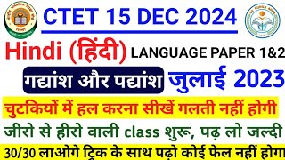 CTET Hindi Paper 2  CTET Hindi Marathon Class  CTET Hindi Pedagogy  CTET Hindi Class  CTET 2024 [upl. by Denie212]