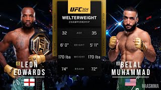 LEON EDWARDS VS BELAL MUHAMMAD 2 FULL FIGHT UFC 304 [upl. by Laiceps]