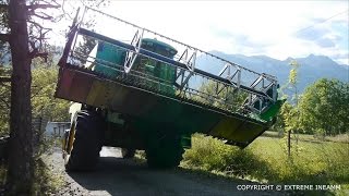 Sortie de champ acrobatique JOHN DEERE 2256 MOISSON DE L’EXTRÊME 60 [upl. by Lytton]