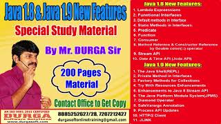 DURGA Sir Java 8 amp Java 9 Study Material [upl. by Krusche]