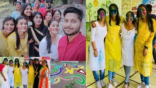 কলেজের বসন্ত উৎসব এ খুব মজা করলাম🥰🥰And thanks for 200k subscribers 😍doyelroy vlog holi [upl. by Dewar]