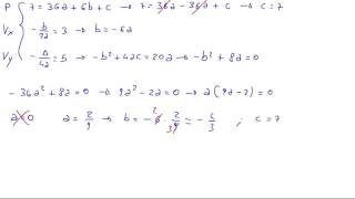 Esercizio Determinare lequazione della parabola passante per P67 con vertice V35 [upl. by Aztirak]