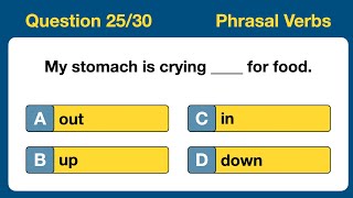 30 Question Quiz on Phrasal Verbs Most Popular Phrasal Verbs in English english englishgrammar [upl. by Juni]