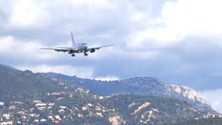 Tunisair Boeing 737600 landing 22R at Nice airport [upl. by Sirromed]