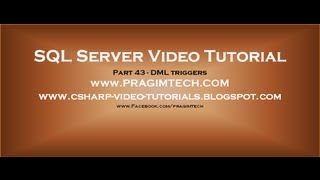 DML triggers in sql server Part 43 [upl. by Idid]