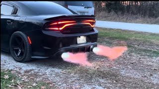 Dodge Hellcat and Demon Sound compilation LOUDFLAMESPOPS amp BANGSSUPERCHARGER WHINE [upl. by Garratt]