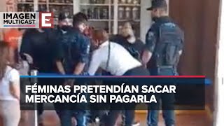 Farderas vs policías Robo en tienda de la CDMX termina en pelea [upl. by Arhat750]