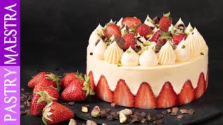 Fraisier Strawberry Cake  Pastry Maestra [upl. by Fleischer]