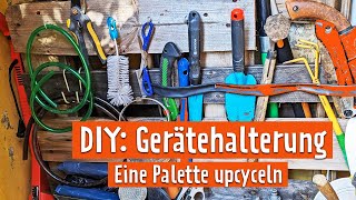 WerkzeugHalterung aus Palette bauen  MDR Garten [upl. by Irmina]