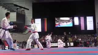 Amir MAHDI ZADEH of Iran vs Alexander HEIMANN of Germany  2014 World Karate Championships [upl. by Nottus921]