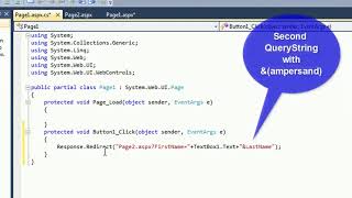 Query String in ASPNet c with example QS Parameter C [upl. by Cacie]