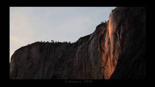 Horsetail Fall Yosemite turned Golden at Sunset [upl. by Georgia]