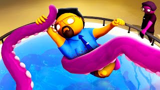 Feeding My Friend to an OCTOPUS  Gang Beasts Funny Moments [upl. by Garreth888]