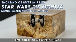 How To Encase Objects In Resin  Star Wars Tie Fighter Art Block Build Using Silicone Block Molds [upl. by Ycal909]