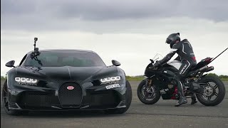 Kawasaki Ninja H2R Vs Bugatti Chiron SuperSport DRAG RACE 22 [upl. by Otrebide]