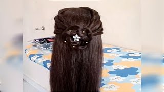 Hair flower open hair hairstyle [upl. by Aniela]