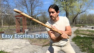 Easy Escrima Stick Fighting Drills for Beginners  Filipino Stick Fighting Arts [upl. by Allerym]