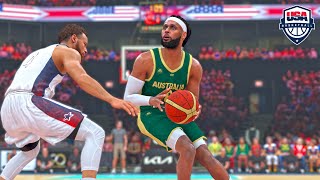 NBA 2K24 Olympics Mode  USA vs AUSTRALIA Exhibition 4th QTR Highlights [upl. by Jehiah]