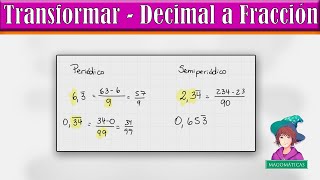 Transformar un decimal a fracción [upl. by Tnattirb]