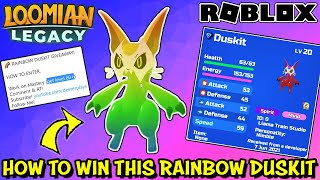 How To Get This SUPER RARE Rainbow Duskit  Loomian Legacy Roblox  Gamma Vari Bonus [upl. by Anaitsirc995]