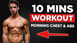 10 MIN HOME CHEST amp ABS WORKOUT NO EQUIPMENT [upl. by Aiciled]