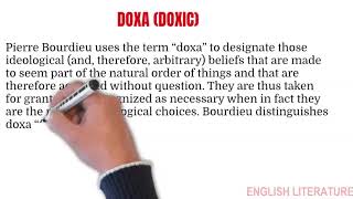 DOXA DOXIC  Pierre Bourdieu [upl. by Bekaj]