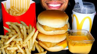 ASMR MCDONALDS EATING CHANNELCHEESE SAUCE FISH FILLET BIG BITES SOUNDS TALKING REVIEW MUKBANG JERRY [upl. by Tillo575]