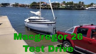 Macgregor 26 test drive fiberglass boat restoration projects [upl. by Assirialc580]